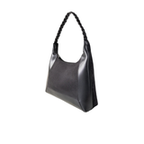 Black Faux Suede Shoulder Tote Bag