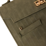 Olive Green Structured Handbag