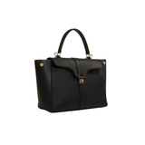 Black Turn Lock Handbag