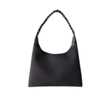 Black Faux Suede Shoulder Tote Bag
